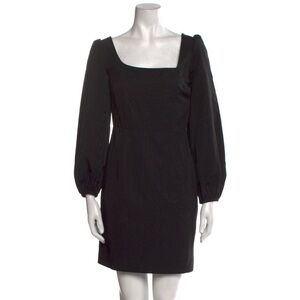 NWT RACIL SQAURE NECK LONG SLEEVE BLACK MINI DRESS